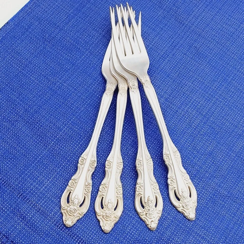 Oneida Community SILVER ARTISTRY Set 4 Dinner Fork Silverplate Flatware VTG